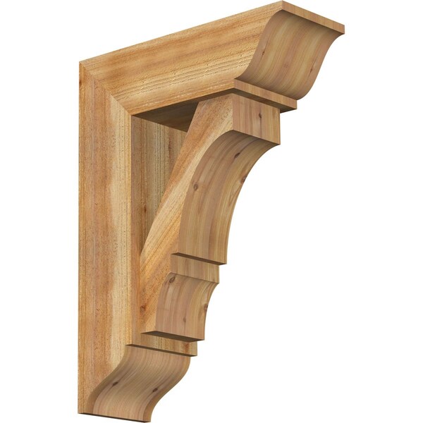Ekena Millwork Balboa Traditional Rough Sawn Bracket w/ Offset Brace, Western Red Cedar, 8"W x 22"D x 30"H BKT0806X22X30BOA01RWR - main